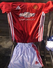Adidas Manchester United 2016 Chevrolet Newton Heath Red Shirt Size 152 Kids 12