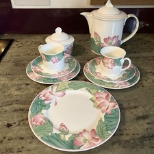 Villeroy & Boch JADE Coffee Set 2 Settings + Cake Plate Teapot Sugar Basin + Jug