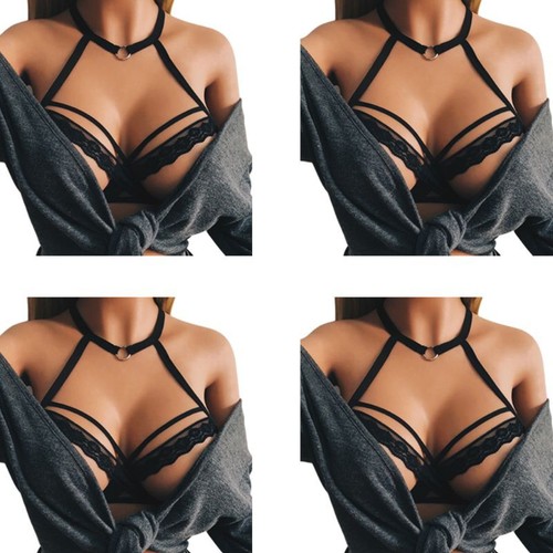 Womens sexy cage halter - halter, v-neck