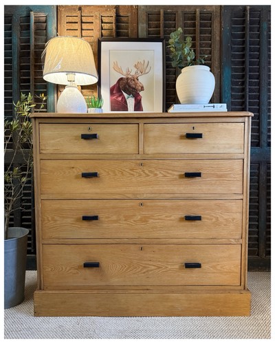 Large mid century oak chest - chest, of