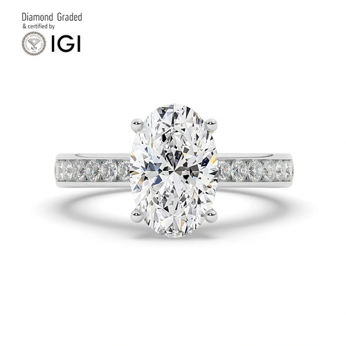 Oval diamond engagement - diamond, ring