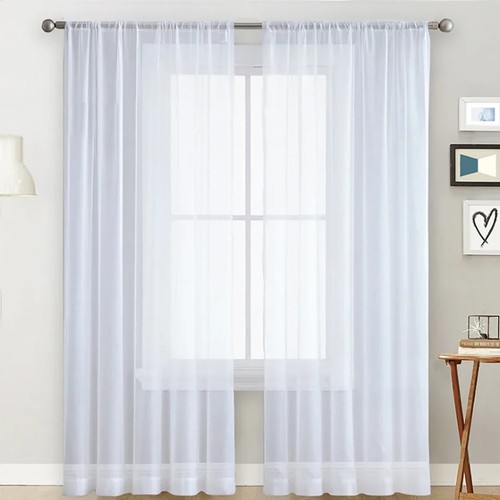 Voile curtains pair - curtains,