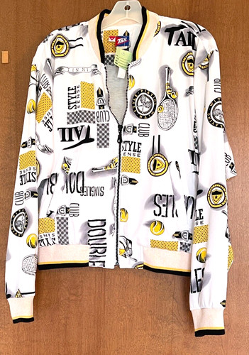 Jacket white print tail - white,