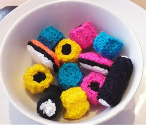 Hand knitted x12 - x12, liquorice