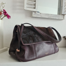 Radley Witley Pony Hair Leather Tote Shoulder Bag Oxblood Large