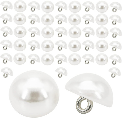 Pieces white pearl buttons - 50,
