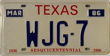 Vanity WJG 7 license plate