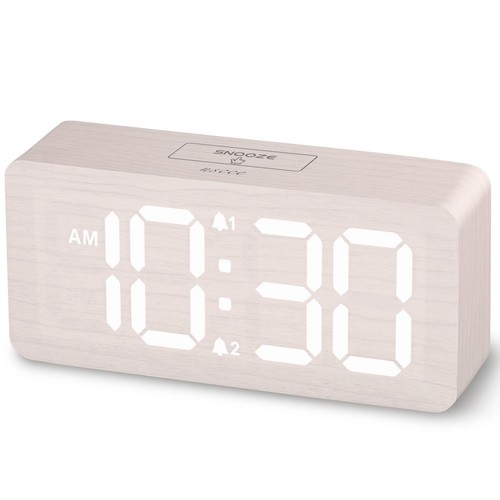 Wooden digital alarm clocks - wooden,