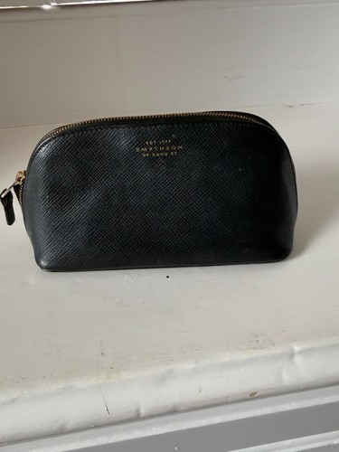 Smythson black panama leather - panama,