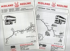 Midland Redline bus timetable leaflets x 8