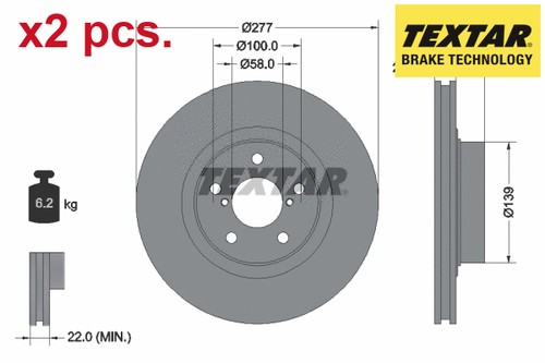Pcs front brake disc set - x2,