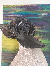 Topshop Wettlook Black Rain Hat One Size