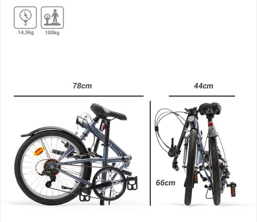 Folding bike grey - grey, –