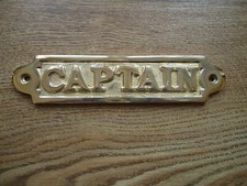 Captain Plaque Solid Brass With Fixings Door Sign /Bar/Pub Royal Navy Ship Boat