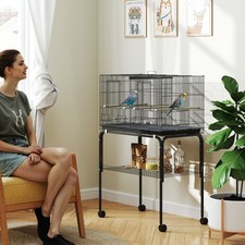 Bird Cage Parrot Cage with Divider for Budgie, Canary