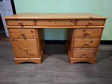 Double Pedestal Pine Desk