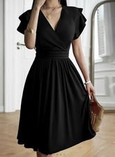 New Large MIDI A-Line Fit And Flare Little Black Dress Ideal For Christmas Party