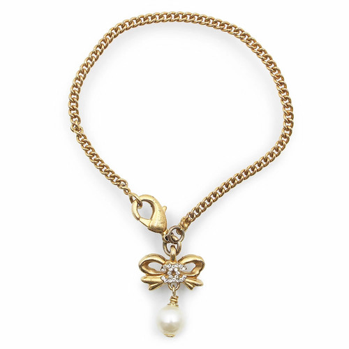 Chanel pearl coco mark ribbon - pearl,