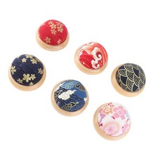 6pcs Pin Cushion Wooden Base Needle Holder For Sewing DIY Home Decor