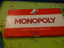 Vintage Old Monopoly Bored Game (1960s)-VGC- Pieces Missing 