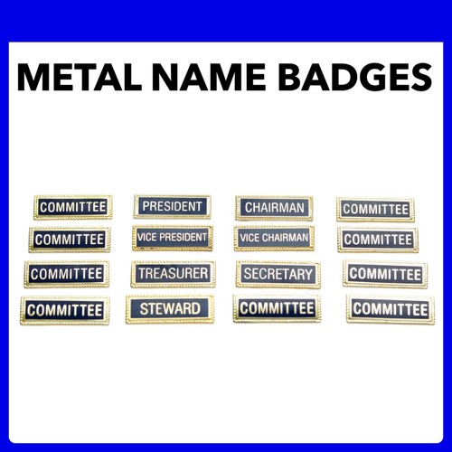 Committee metal name badges - metal,