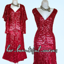 BERKERTEX SEQUINS WEDDING OCCASION PARTY DRESS & JACKET SIZE 24