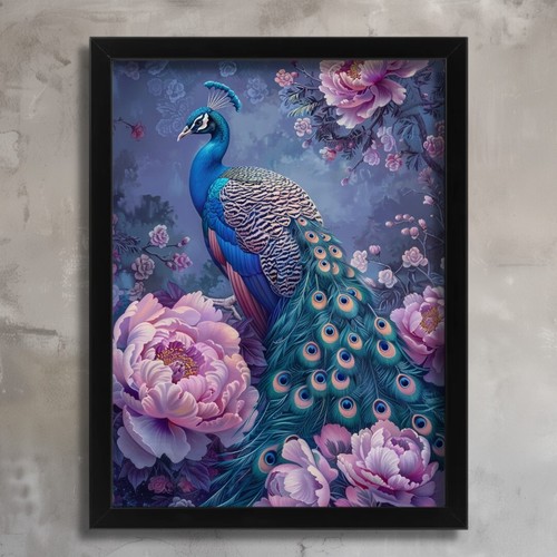 Peacock wall art peony - wall,