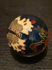 Vintage Chinese Cloisonne Musical Relaxation Hand Exercise Stress Baoding Ball