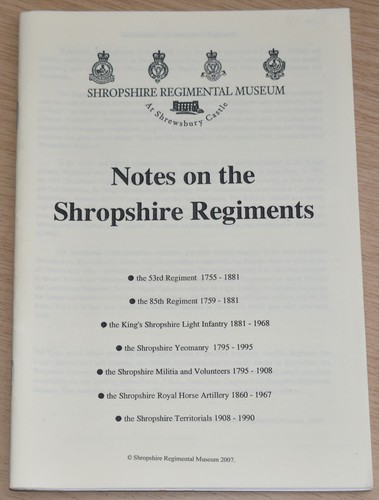 Notes shropshire regiments - notes,