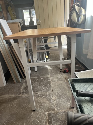 Wooden top trestle table - trestle,