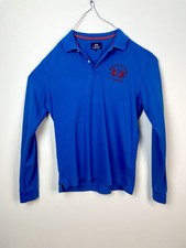 La Martina Blue Long Sleeve Polo Shirt Size L Buenos Aires Embroidered