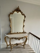 Antique gold ornate console - antique,