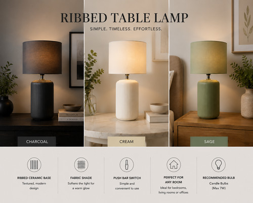 Modern ribbed cermaic - modern, table