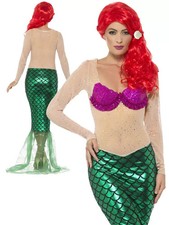 Ladies Sexy Mermaid Costume Adult Women Fairytale Princess Fancy Dress Size M
