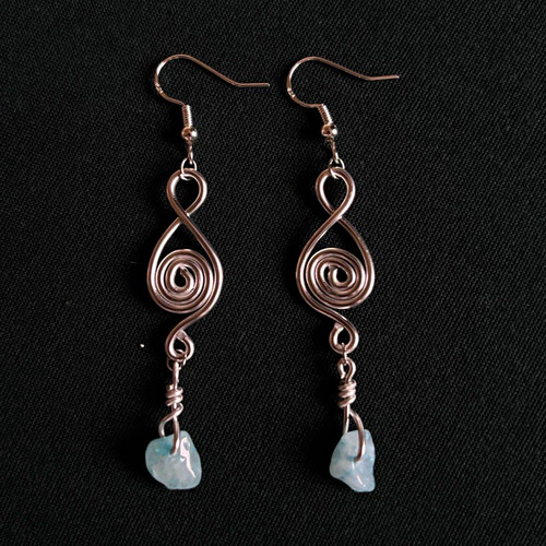Handmade spiral drop earrings