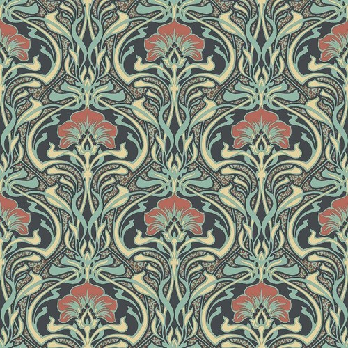 Floral flower wallpaper red - wallpaper,