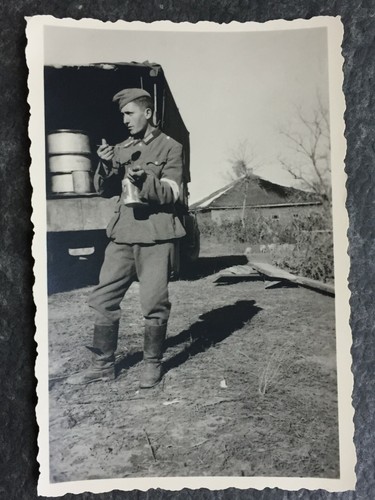 Soldier eating from - soldier,