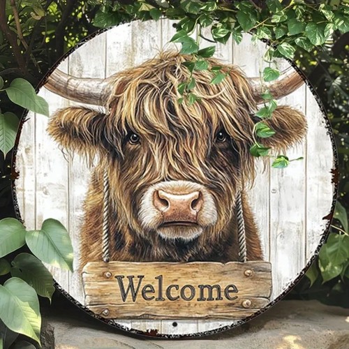 Cute highland cow - cute, sign