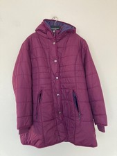 Cotton Traders Hooded Parka Coat Size 20 Bordeaux Lined Pockets