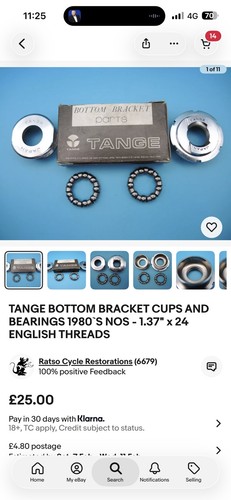 Tange bottom bracket cups - bracket, and