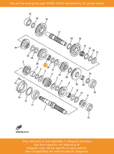 Yamaha collar 90387 - collar,, oem