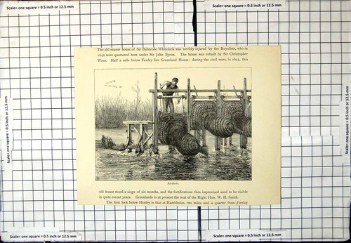 Original old antique print - original,