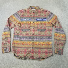 Ralph Lauren Mens Shirt Medium Denim Supply Aztec Western Navajo Abstract Camo