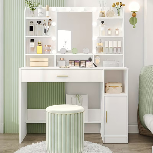 White bedroom vanity - white,