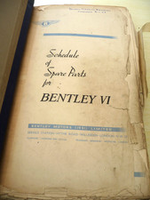Parts Book: Schedule for Spare Parts Bentley VI R type and Continental