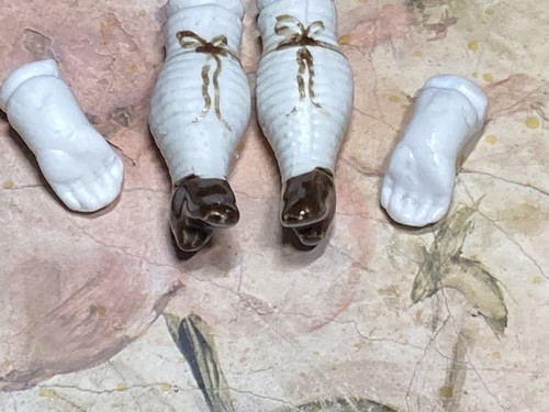 Antique porcelain doll legs - doll,