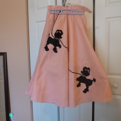 Pink felt poodle skirt black - pink,