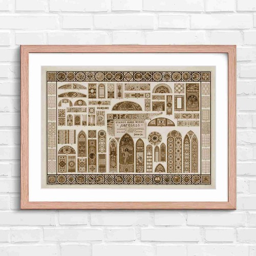 Vintage stained glass - vintage, deco