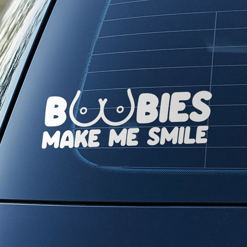 Boobs make smile sticker - boobs,