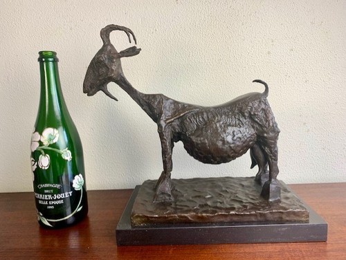 Bronze sculpture she goat - she,